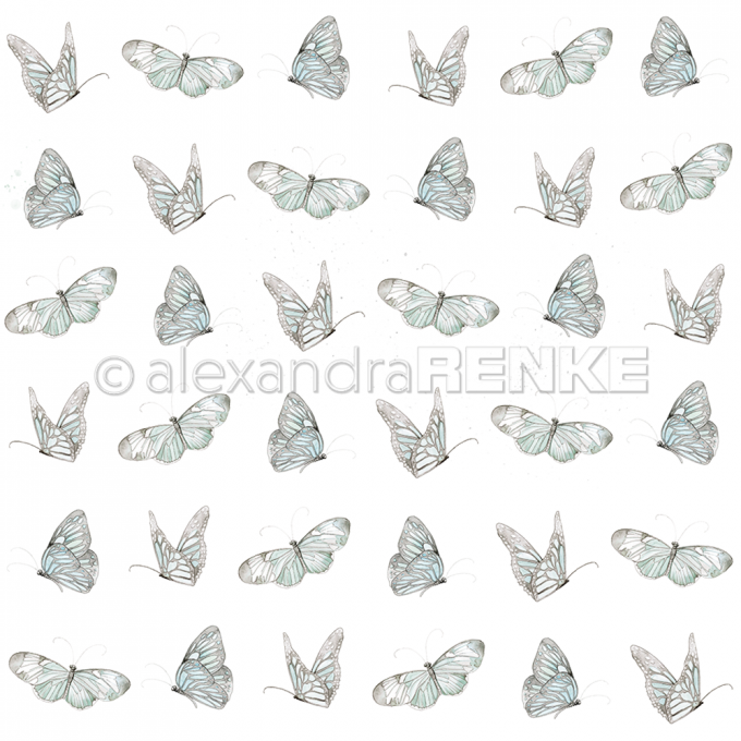 Papier design 30X30 BUTTERFLY BLUE Alexandra Renke