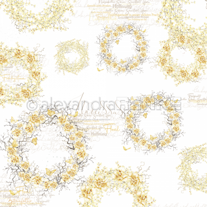 Design paper 'Yellow colors wreaths' Alexandra RENKE