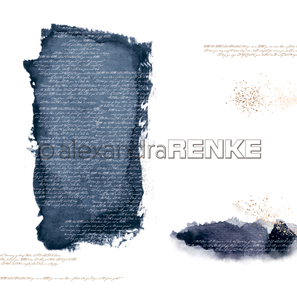 Papier Desing 12X12 'Abstract watercolours dark blue'