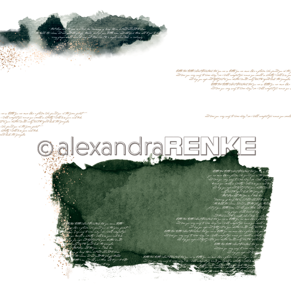 Papier Desing 12X12 'Abstract watercolours dark green