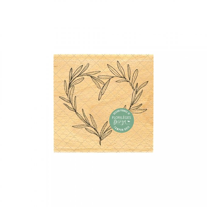 Tampon Bois Coeur de feuilles DOLCE VITA Florilèges Design