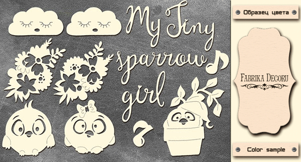 Chipboards MY TINY SPARROW GIRL FDECO