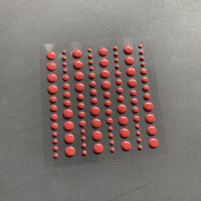 Simple and Basic Adhesive Enamel Dots Chili Red (96pcs)
