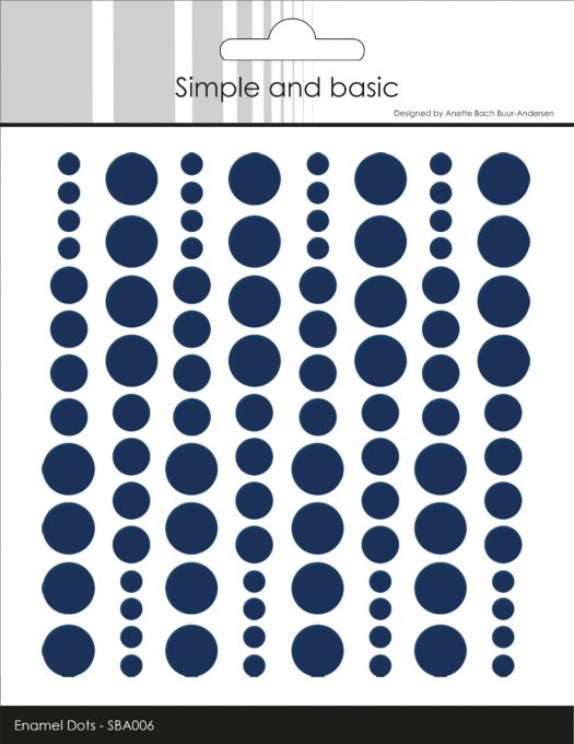 Simple and Basic Adhesive Enamel Dots Dark Blue (96pcs).