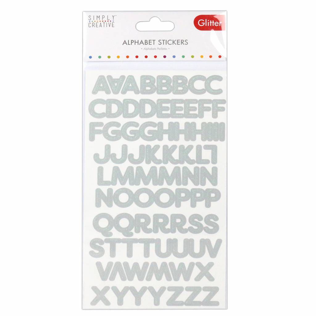 Alphabet Stickers Argent SIMPLY CREATIVE